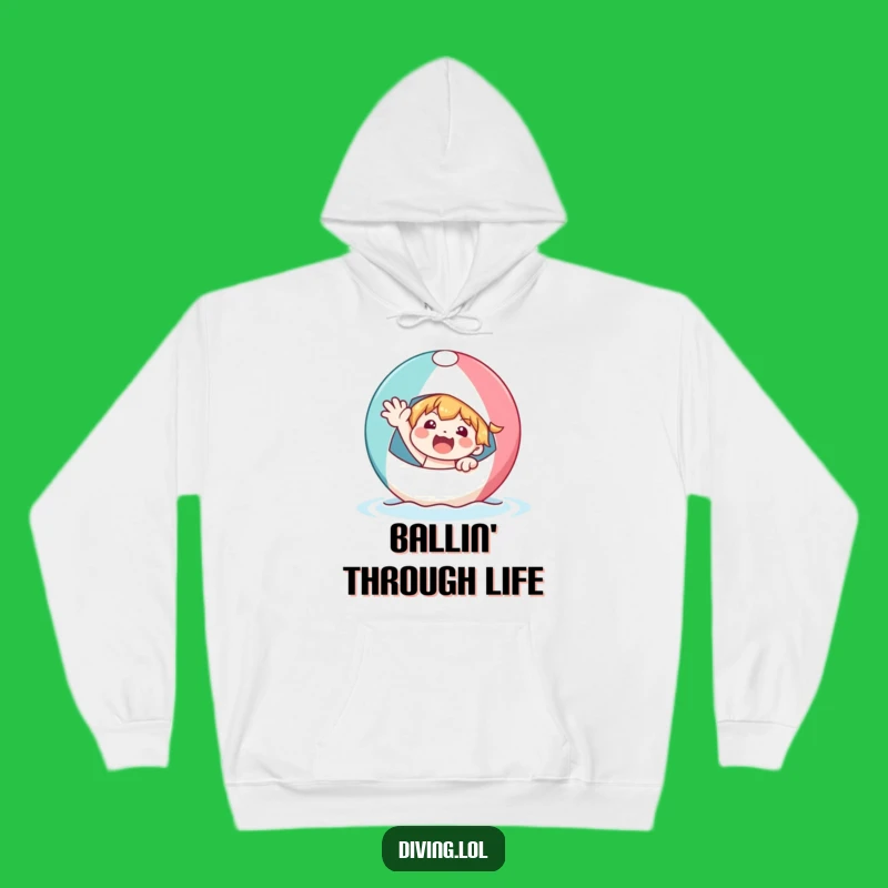Funny Beach Ball Character Hoodie: Stay Cozy with Sunny Vibes!