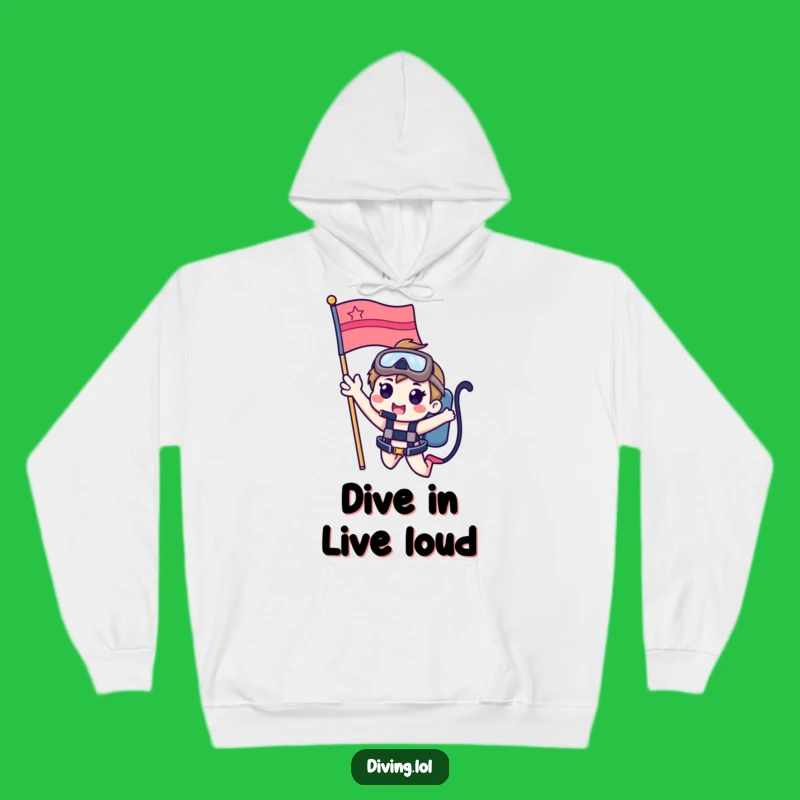 Funny Dive Flag Character Hoodie: Cozy Wishes from the Deep