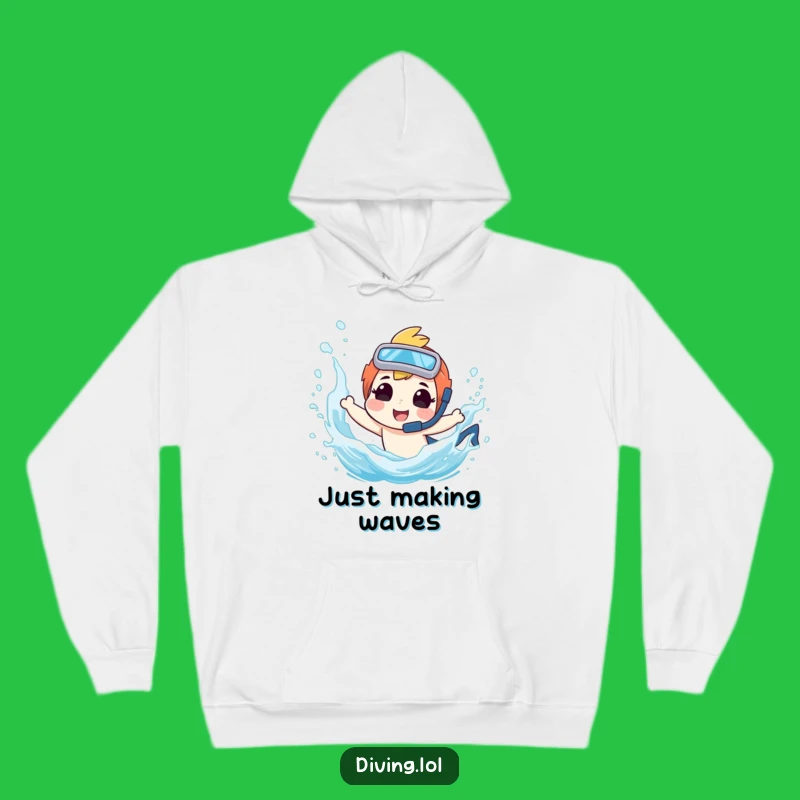 Funny Diving Hoodie - Playful Diver Character Splashing, Cozy & Hilarious Gift