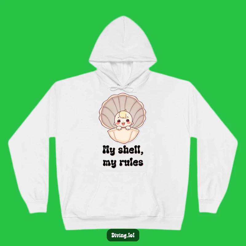 Funny Seashell Peeker Hoodie - Cozy Whimsical Character Comfort