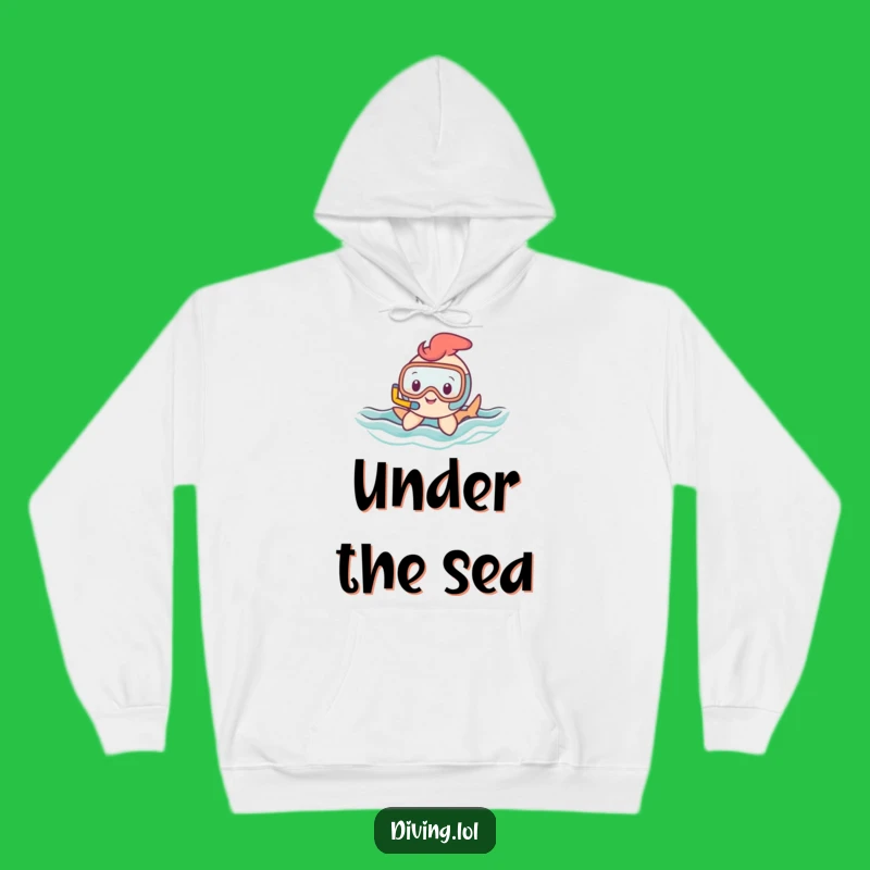Funny Snorkel Character Hoodie: Happy Swimmer's Wavy Comfort Hilarious Wear