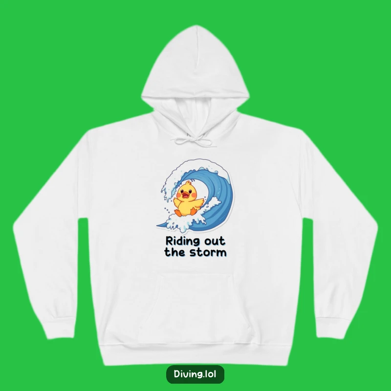 Funny Duck Wave Hoodie: Cozy Beach Character Apparel, Ideal Funny Gift