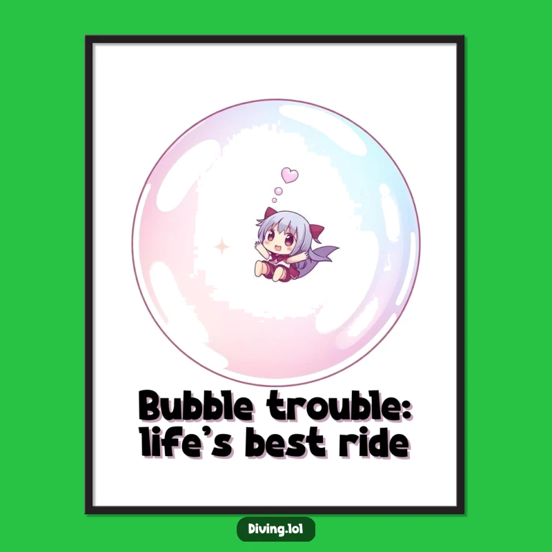 Funny Free Printable Wall Art: Bubble Rider Character Decor, DIY Downloadable Art!