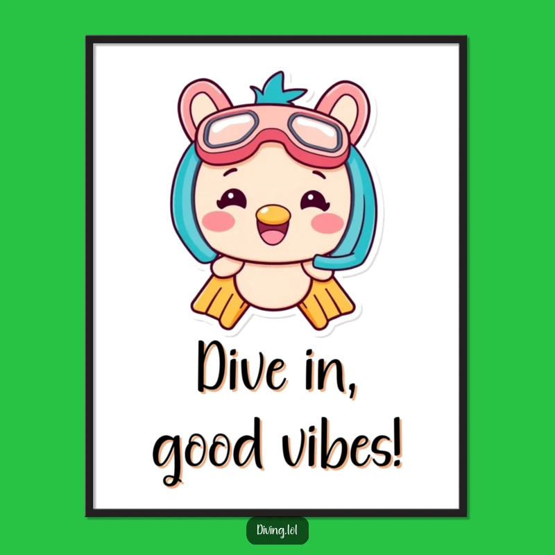 Free Printable Kawaii Diver Wall Art: Adorable Downloadable Decor for Underwater Vibes