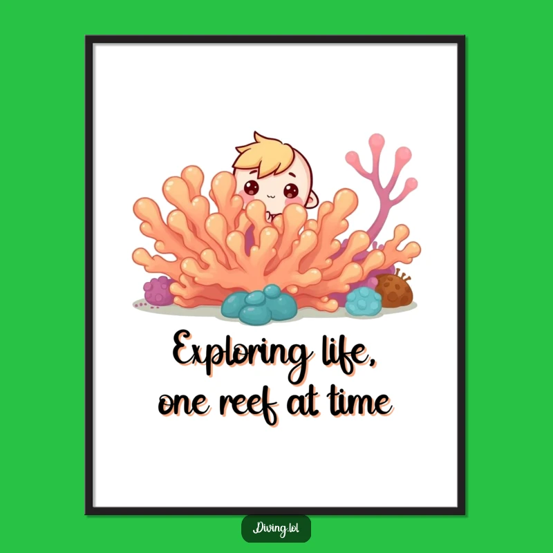 Free Printable Wall Art: Curious Peek Character Underwater Art Download Decor