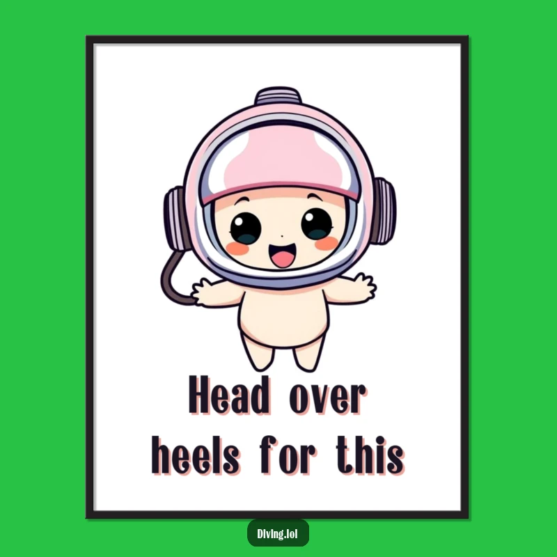 Free Printable Wall Art: Funny Diver Bobbing for Quirky Underwater Decor