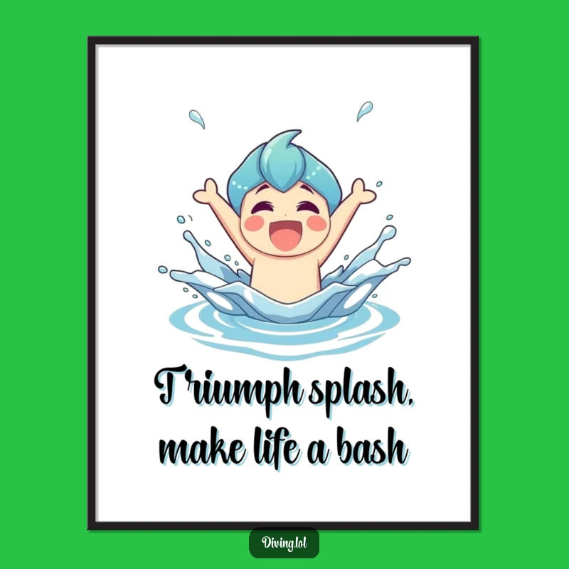 Free Printable Wall Art: Triumphant Splash Character Funny Downloadable Decor