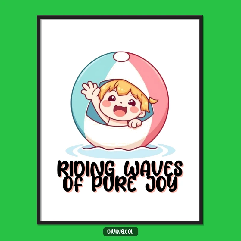 Funny Free Printable Wall Art: Beach Ball Character Downloadable Decor!