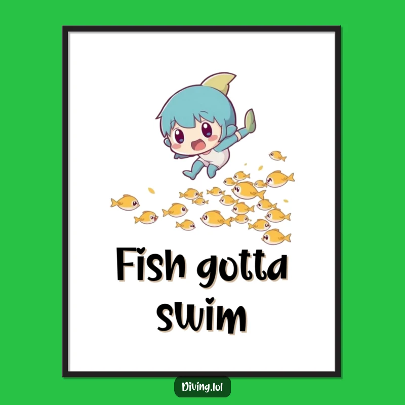 Funny Free Printable Wall Art: Fish Dodger's Leap, Whimsical Downloadable Decor!