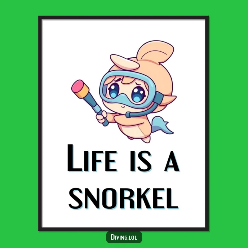 Funny Free Printable Wall Art: Snorkeler's Delight, Playful Downloadable Decor!