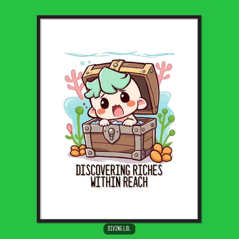 Funny Free Printable Wall Art: Startled Character Treasure Chest - Humorous Decor