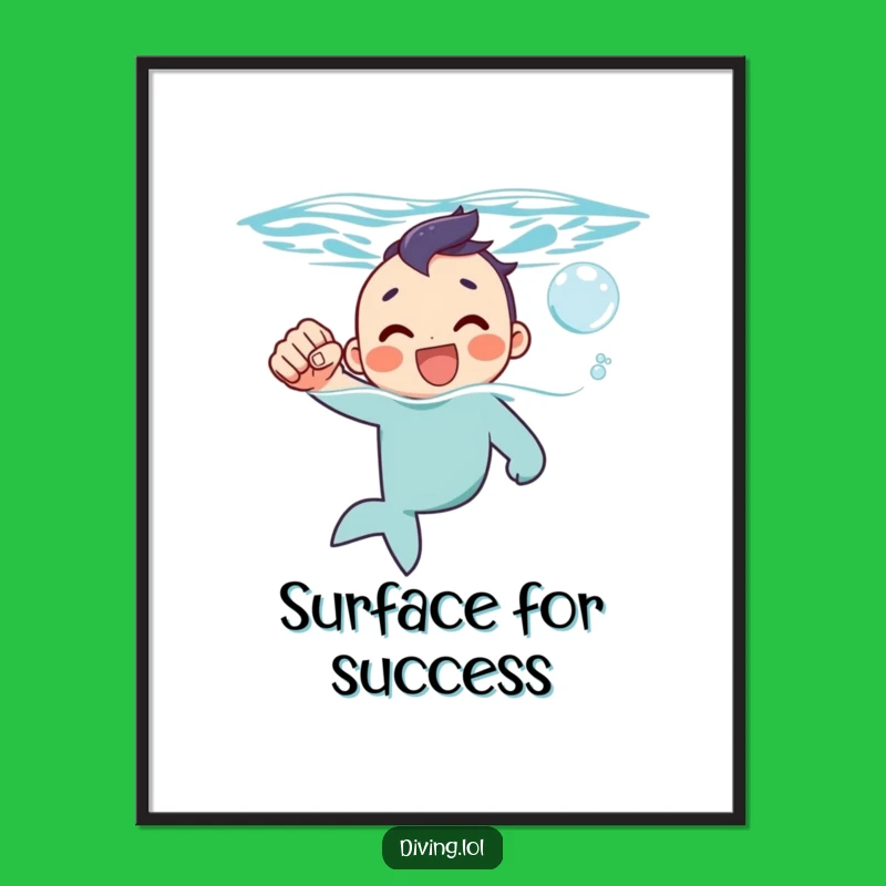 Funny Free Printable Wall Art: Surfacing Champ, Uplifting Downloadable Decor!