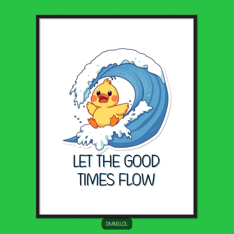 Duck Wave Crash Free Printable Wall Art - Aquatic Humor Decor!