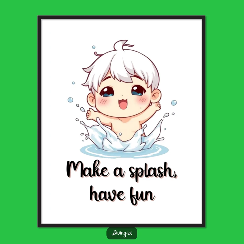Funny Free Printable Wall Art: Playful Splash, Downloadable Fun Decor