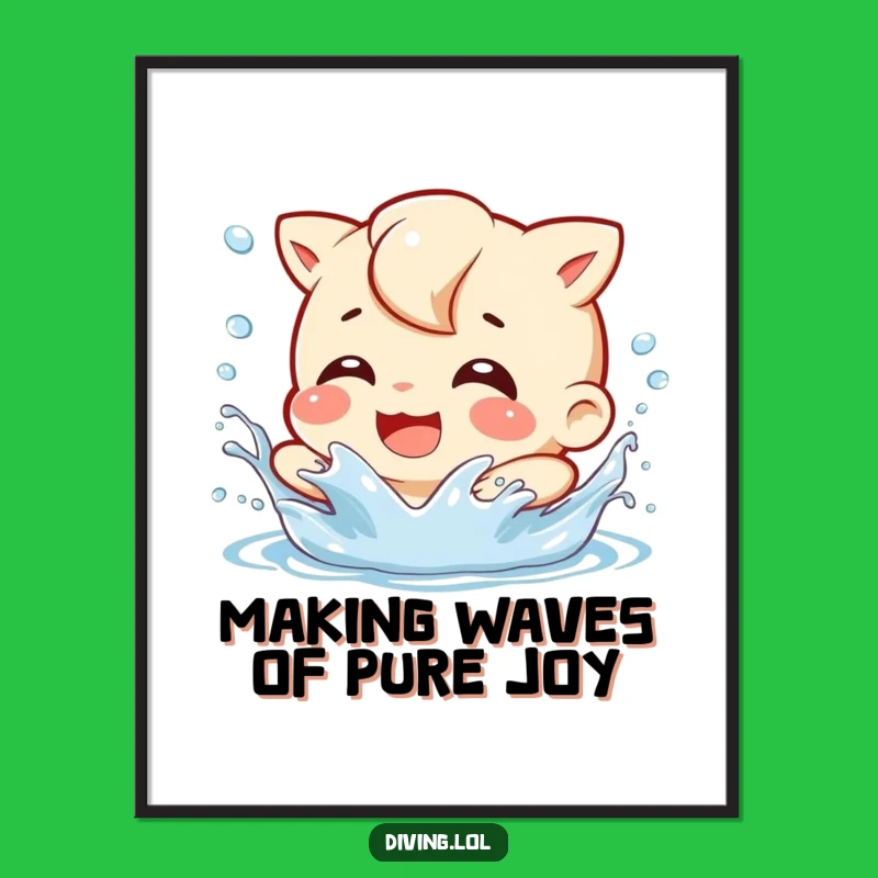 Free Printable Wall Art: Funny Splashing Character - Humorous Downloadable Decor