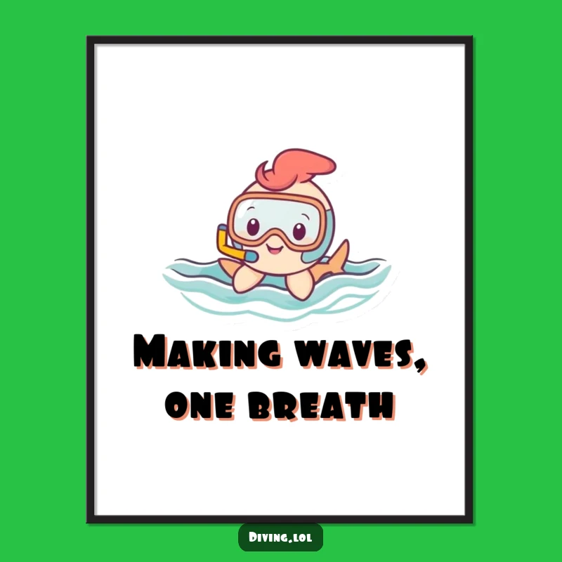 Funny Free Printable Wall Art: Snorkel Character, Aquatic Fun, Humorous Downloadable Decor