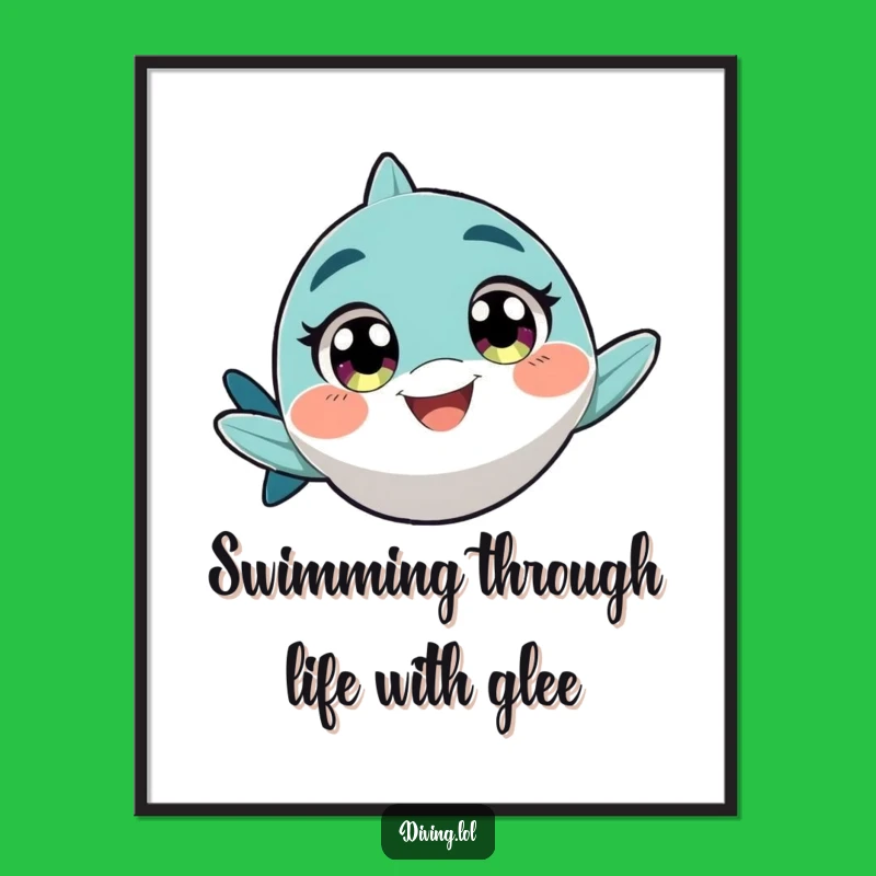 Funny Free Printable Wall Art: Excited Swimmer, Downloadable Energetic Decor, DIY Gift