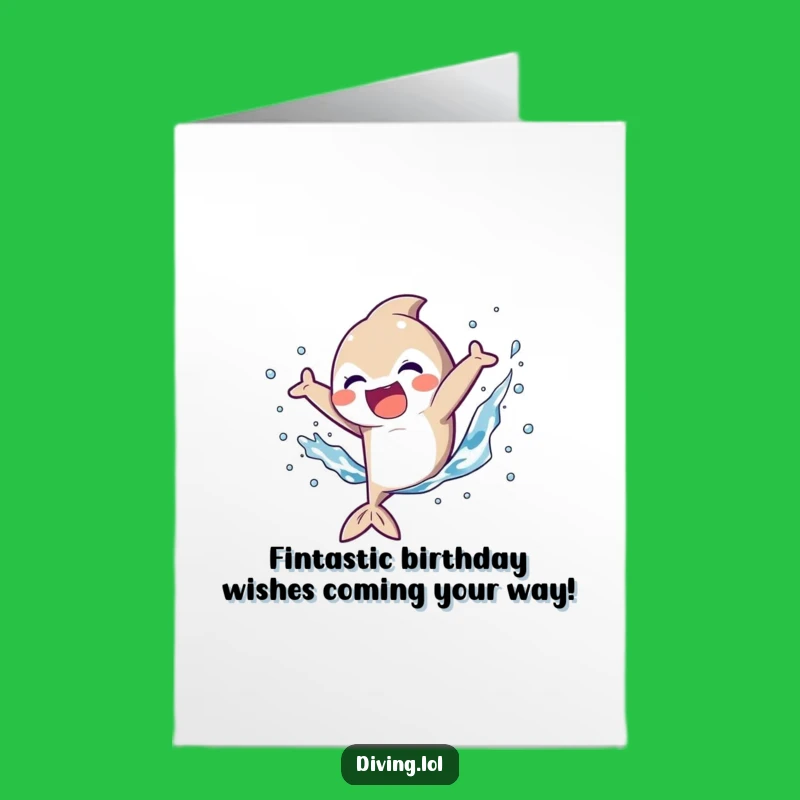 Free Printable Birthday Card: Splashy Fun Character Kicking Fins - Funny Downloadable Gift!