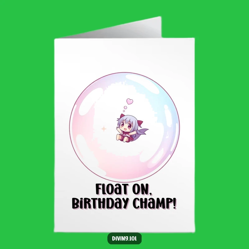 Free Printable Birthday Card: Funny Bubble Rider Character, Perfect DIY Gift!