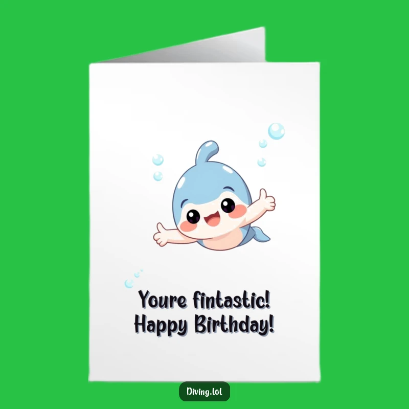 Free Printable Birthday Card: Adorable Swimming Thumbs Up, Funny Underwater Fun Downloadable Gift
