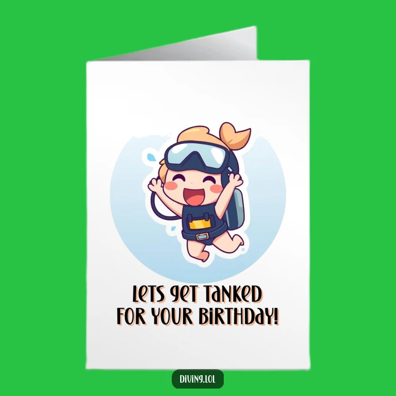 Free Printable Birthday Card: Laughing Scuba Character - Hilarious Downloadable Gift!