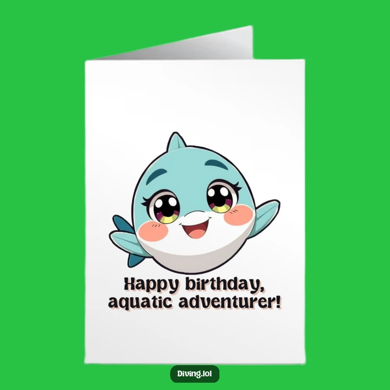 Free Printable Birthday Card: Excited Swimmer, Playful Grin, Downloadable Fun Gift