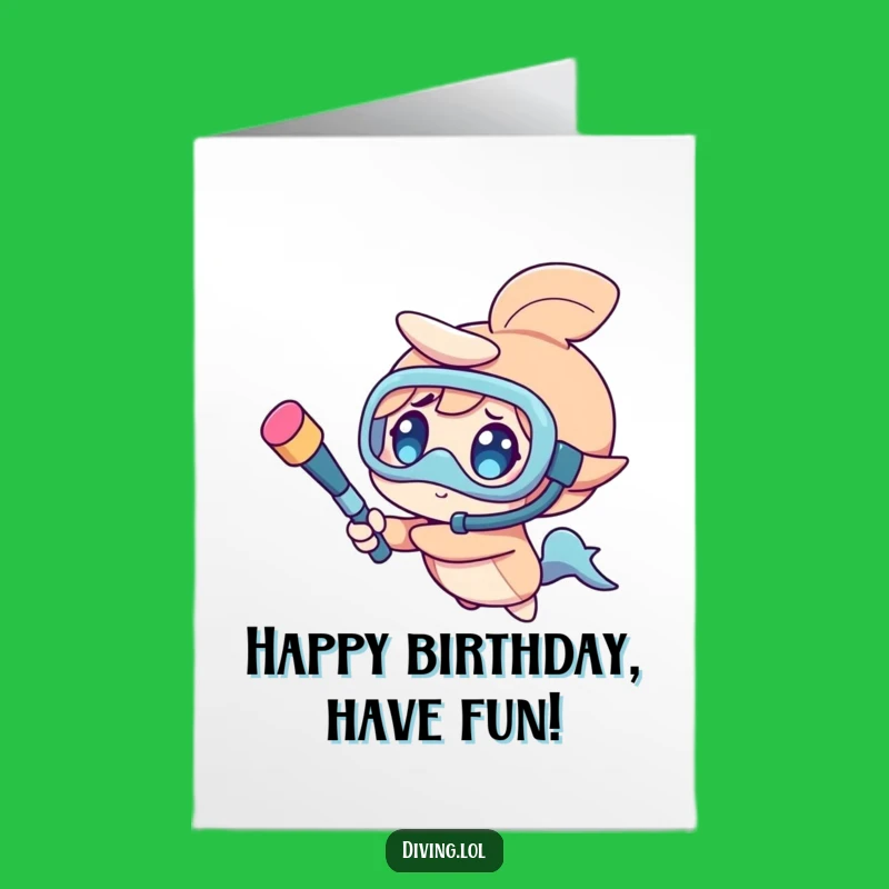 Free Printable Birthday Card: Fun Snorkeler, Joyful Downloadable Gift!