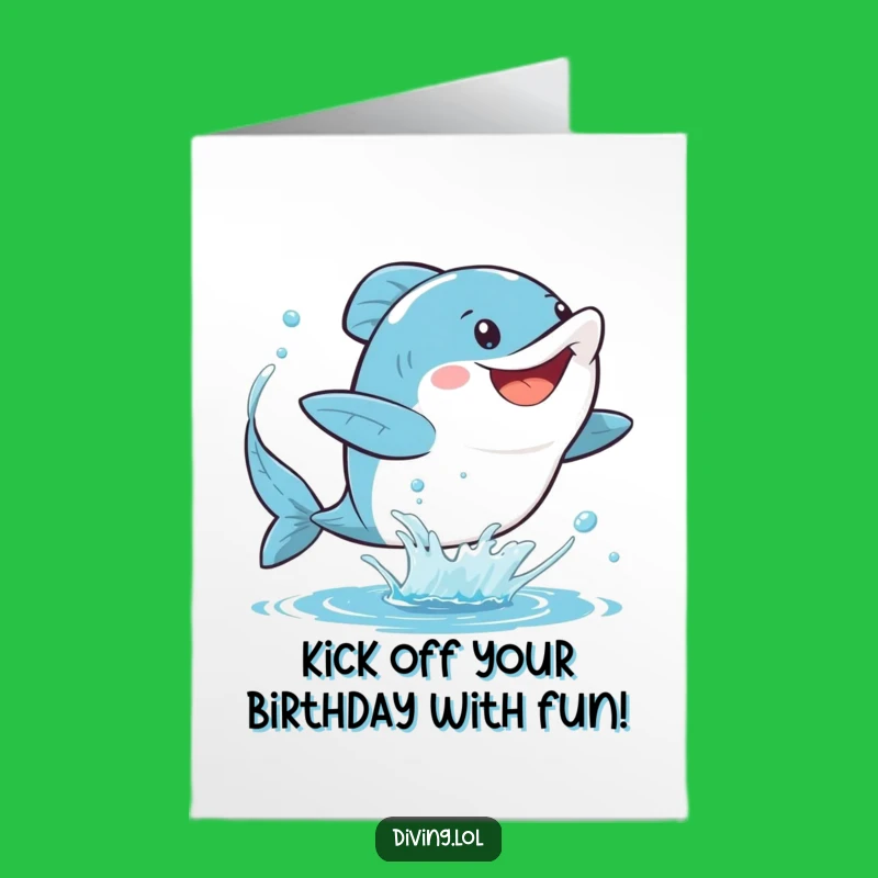 Free Printable Birthday Card: Splashing Character for a Joyful and Fun Celebration