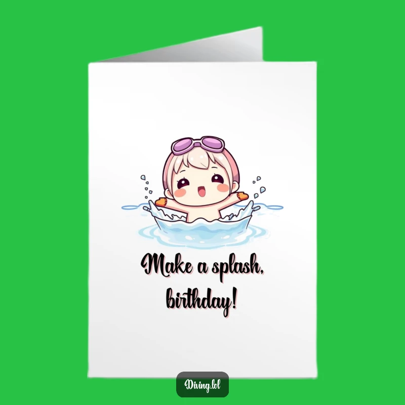 Free Printable Birthday Card: Fun Flippers Character Splashing Joy for a Downloadable Gift