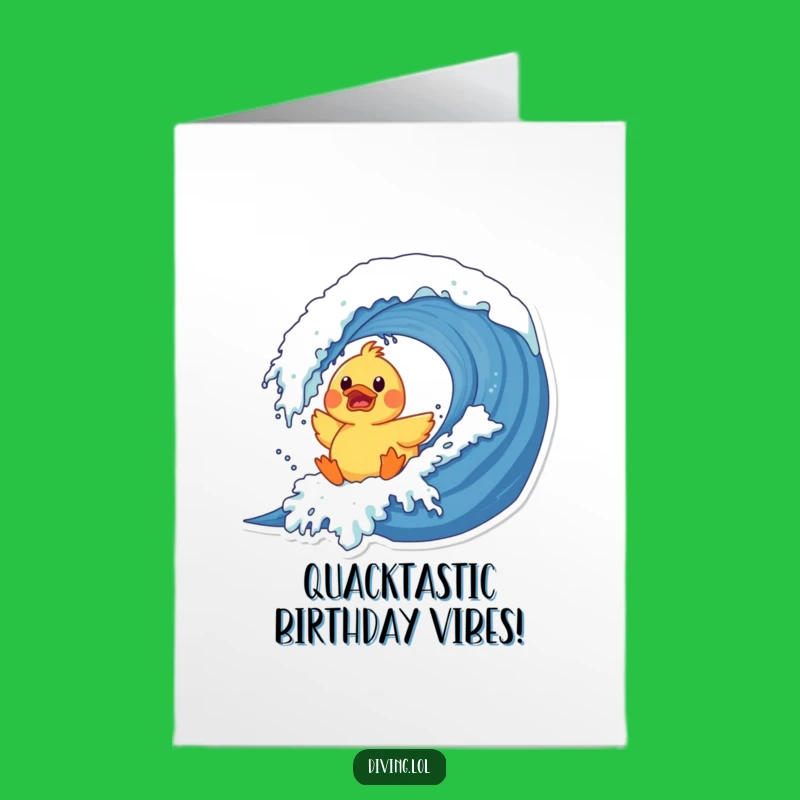 Duck Wave Splash Happy Birthday Free Printable Card - Splash into Fun!