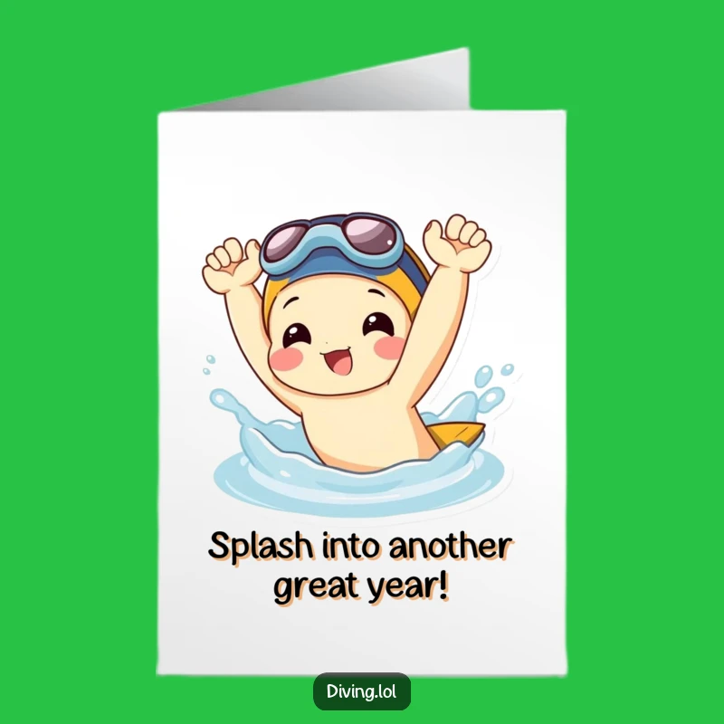 Free Printable Birthday Card: Funny Flipping Character Splash - Funny Downloadable Gift