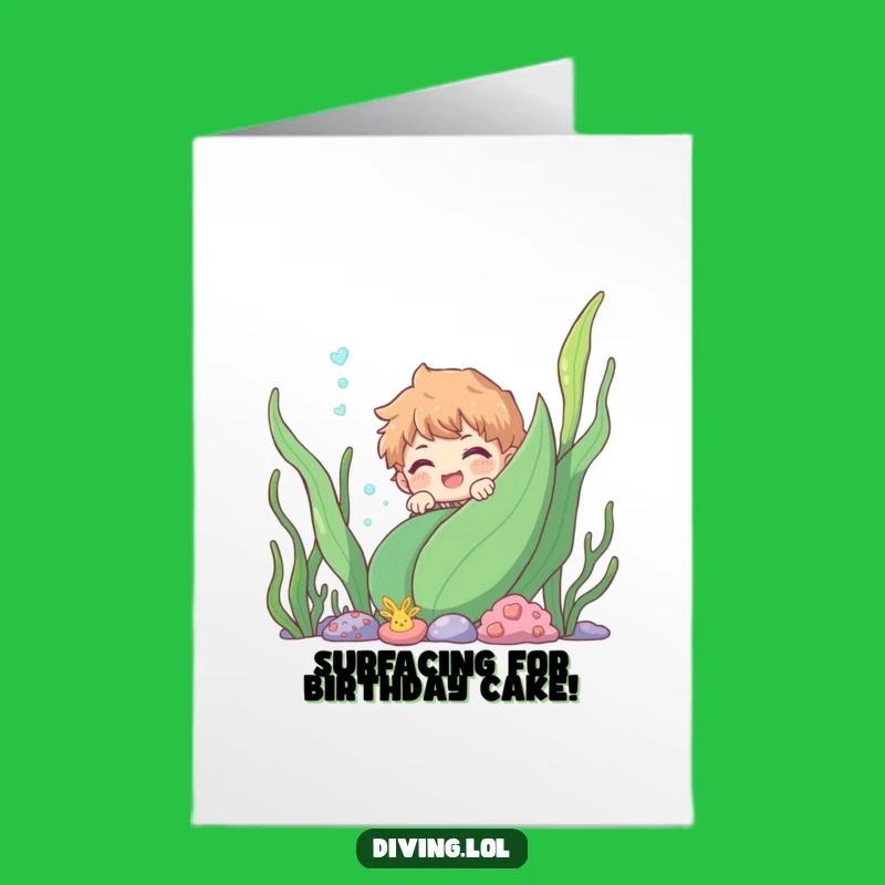 Free Printable Funny Birthday Card: Underwater Peek for a Happy Birthday!