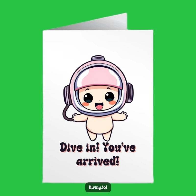 Free Printable Congrats Card: Funny Diver Bobbing to Celebrate Achievements