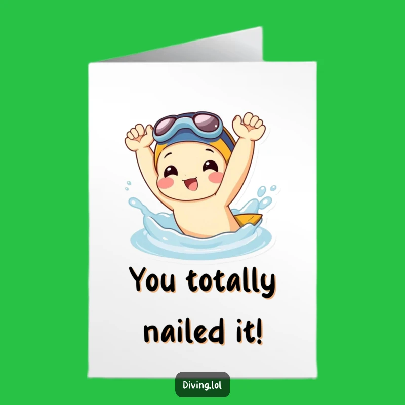 Free Printable Congrats Card: Funny Flipping Character Splash - Amazing Downloadable Gift