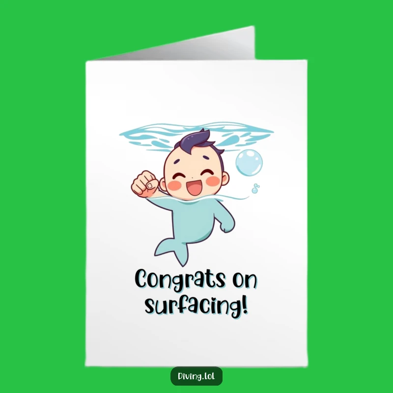 Free Printable Congrats Card: Underwater Victor, Awesome Downloadable Gift!