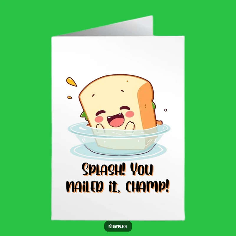 Free Printable Sandwich Congrats Card: Belly Flop Greeting Funny Downloadable Gift!