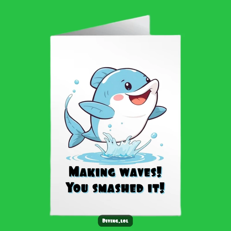 Free Printable Congrats Card: Splashing Character for Celebrating Achievements with Excitement