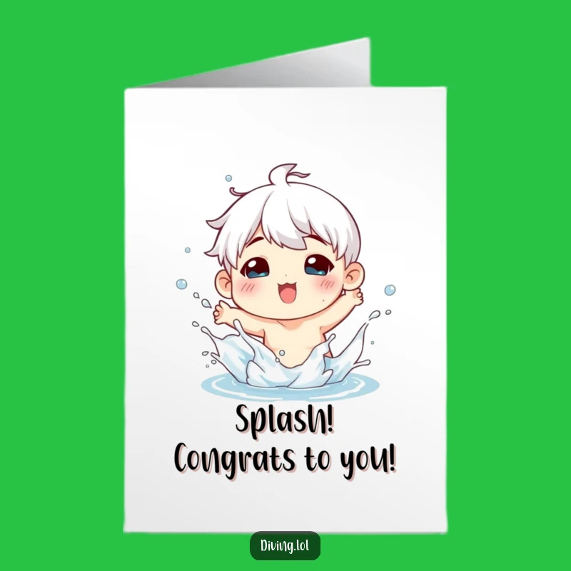 Free Printable Congrats Card: Playful Splash, Funny Downloadable Gift