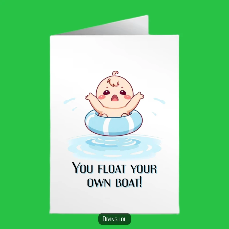 Free Printable Congrats Card: Surprised Pool Float Fun!