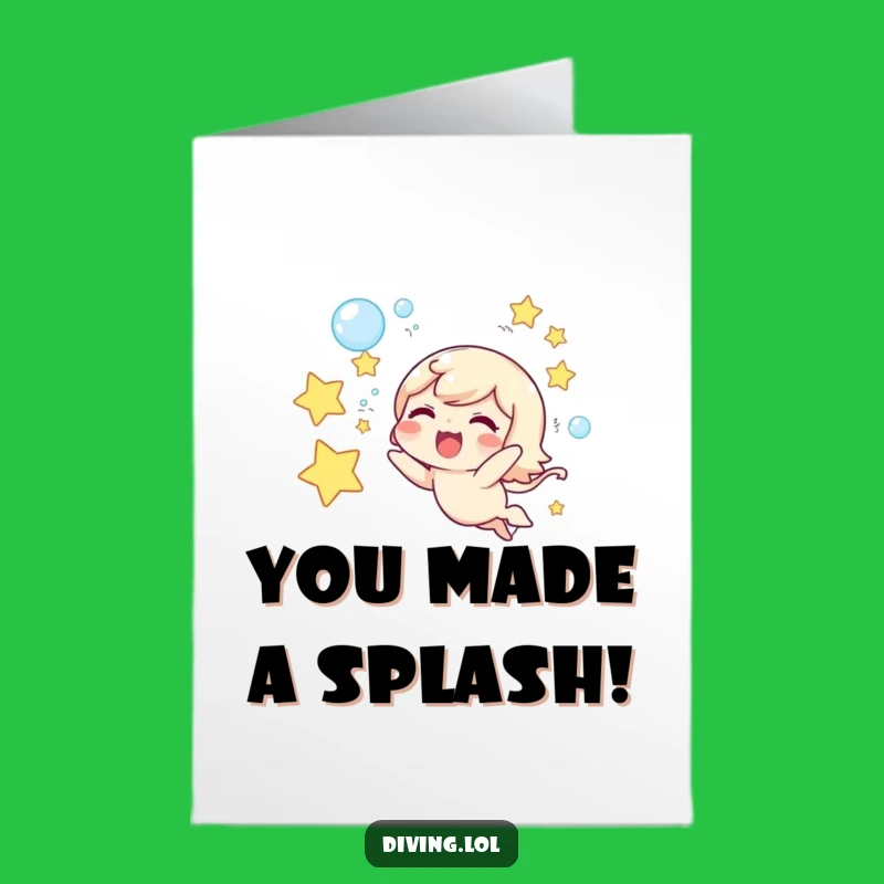 Free Printable Congrats Card: Star Bubbles Character, Joyful Success, Downloadable Gift