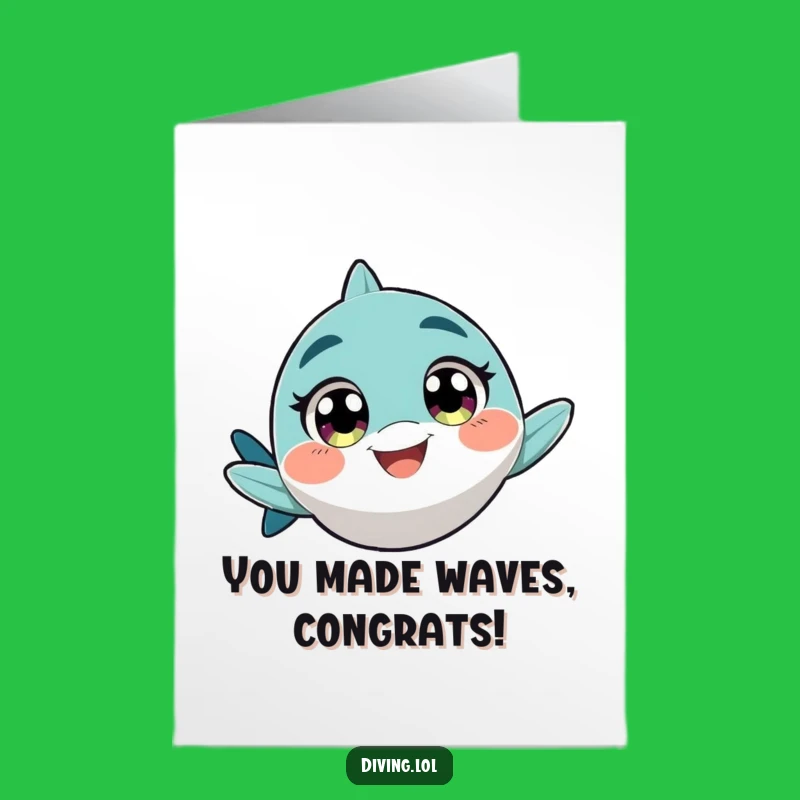 Free Printable Congrats Card: Excited Swimmer, Playful Grin, Downloadable Achievement Gift