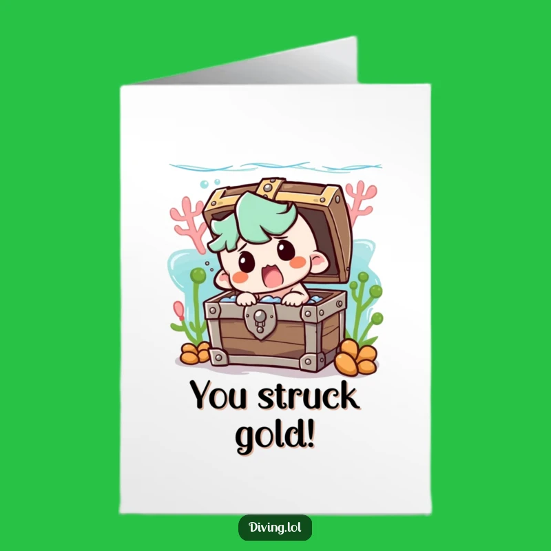 Free Printable Congrats Card: Treasure Chest Mishap - Funny Success Downloadable