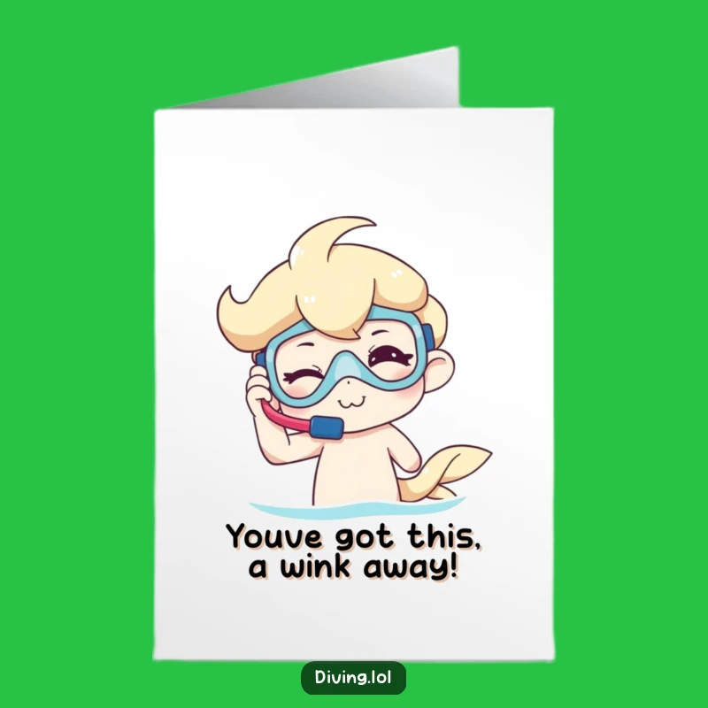 Free Printable Congrats Card: Winking Snorkeler Character - Funny Downloadable Gift!