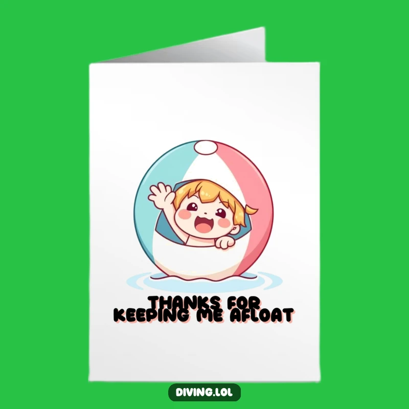Free Printable Thank You Card: Beach Ball Character Sends Thanks!