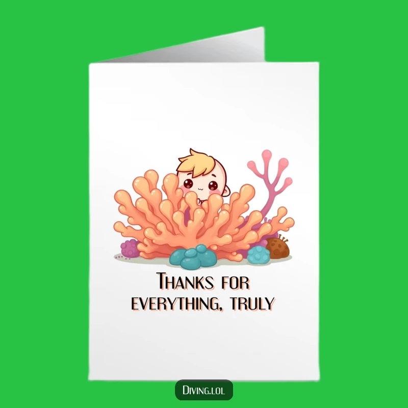 Free Printable Thank You Card: Curious Peek Character Thanks Greeting Download