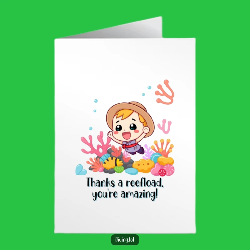 Free Printable Thank You Card: Enthusiastic Reef Explorer Funny Downloadable