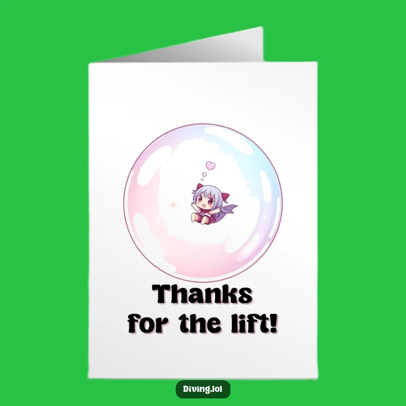 Free Printable Thank You Card: Funny Bubble Rider's Gratitude, DIY Gift!