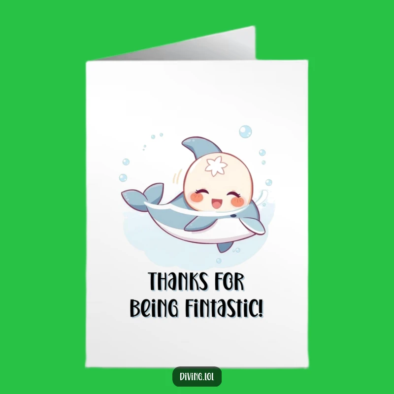 Free Printable Thank You Card: Funny Creature & Dolphin's Gratitude, DIY Gift!