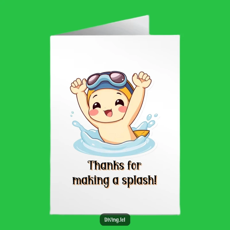 Free Printable Thank You Card: Funny Flipping Character Splash - Sweet Downloadable Gift