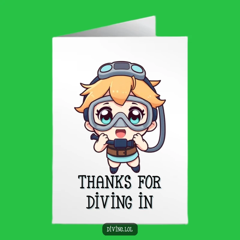 Free Printable Thank You Card: Grateful Diver, A Heartfelt Downloadable Gift!